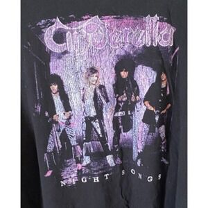 CINDERELLA Black Graphic NIGHT SONGS CONCERT‎ 2005 Unisex Adult T-Shirt Size XL